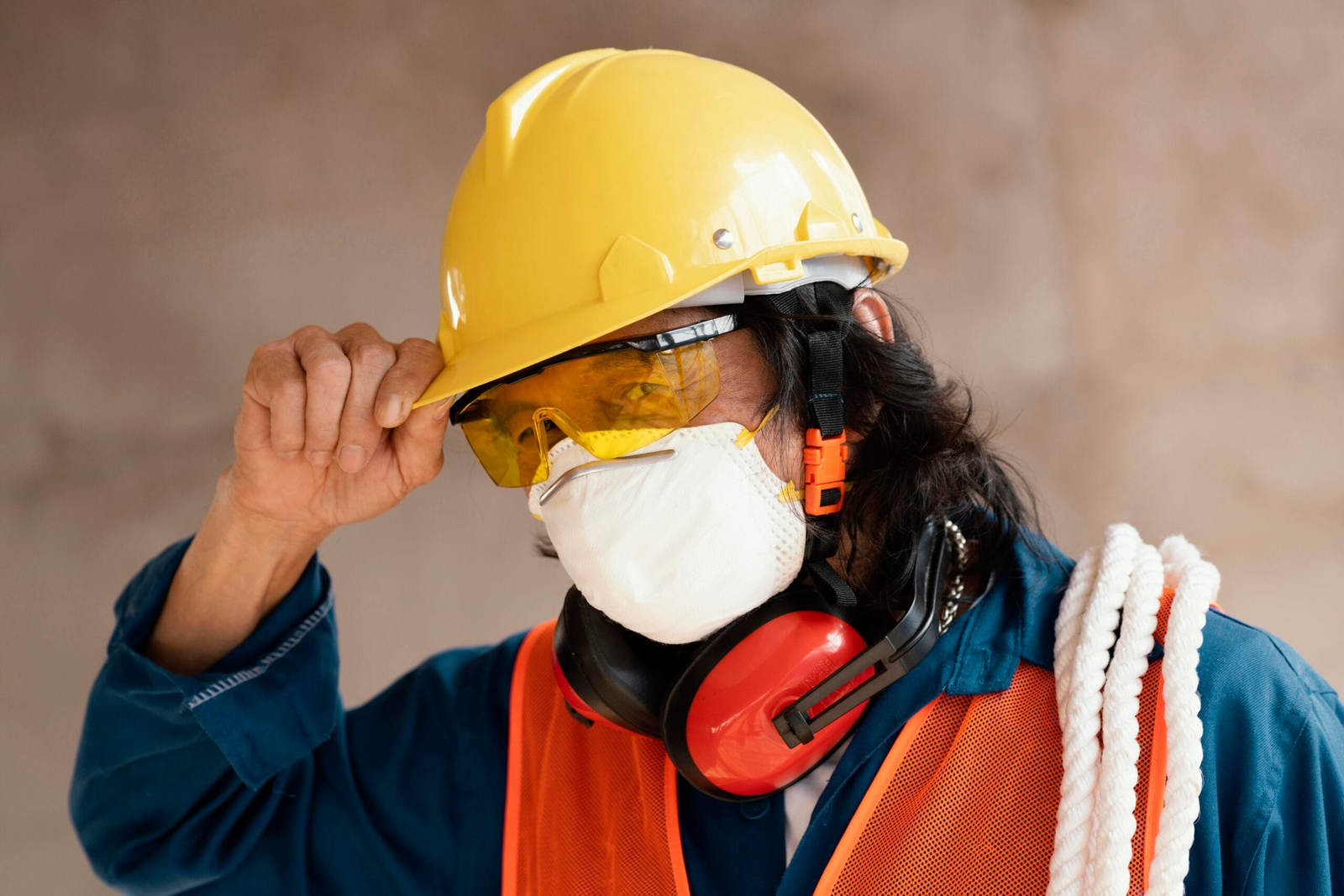 portrait man with safety equipment scaled