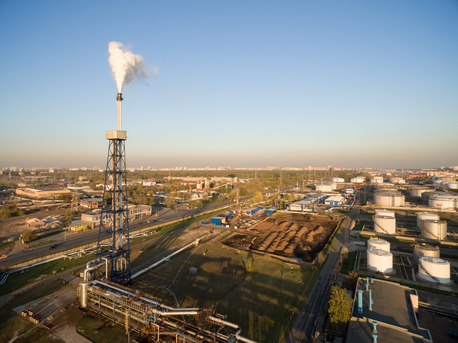 view large oil refinery scaled